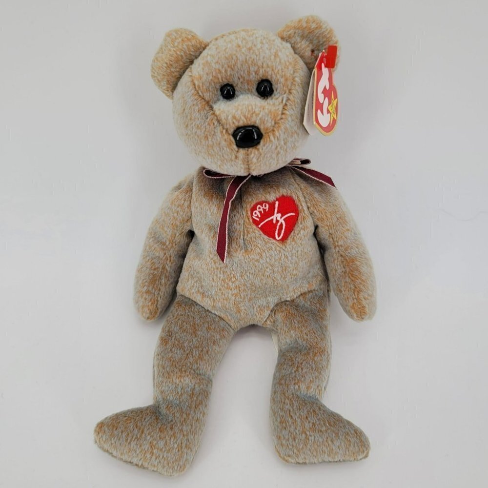 RARE Vintage Ty Inc. 1999 Signature Bear Beanie Baby With Tag Error 8"